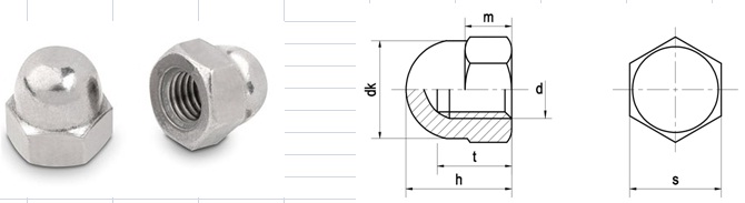 đai ốc ecu mũ DIN 1587