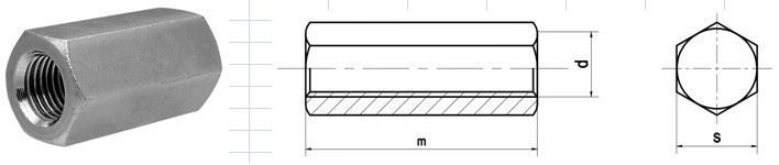 ĐAI ỐC (ECU) NỐI REN DIN 6334